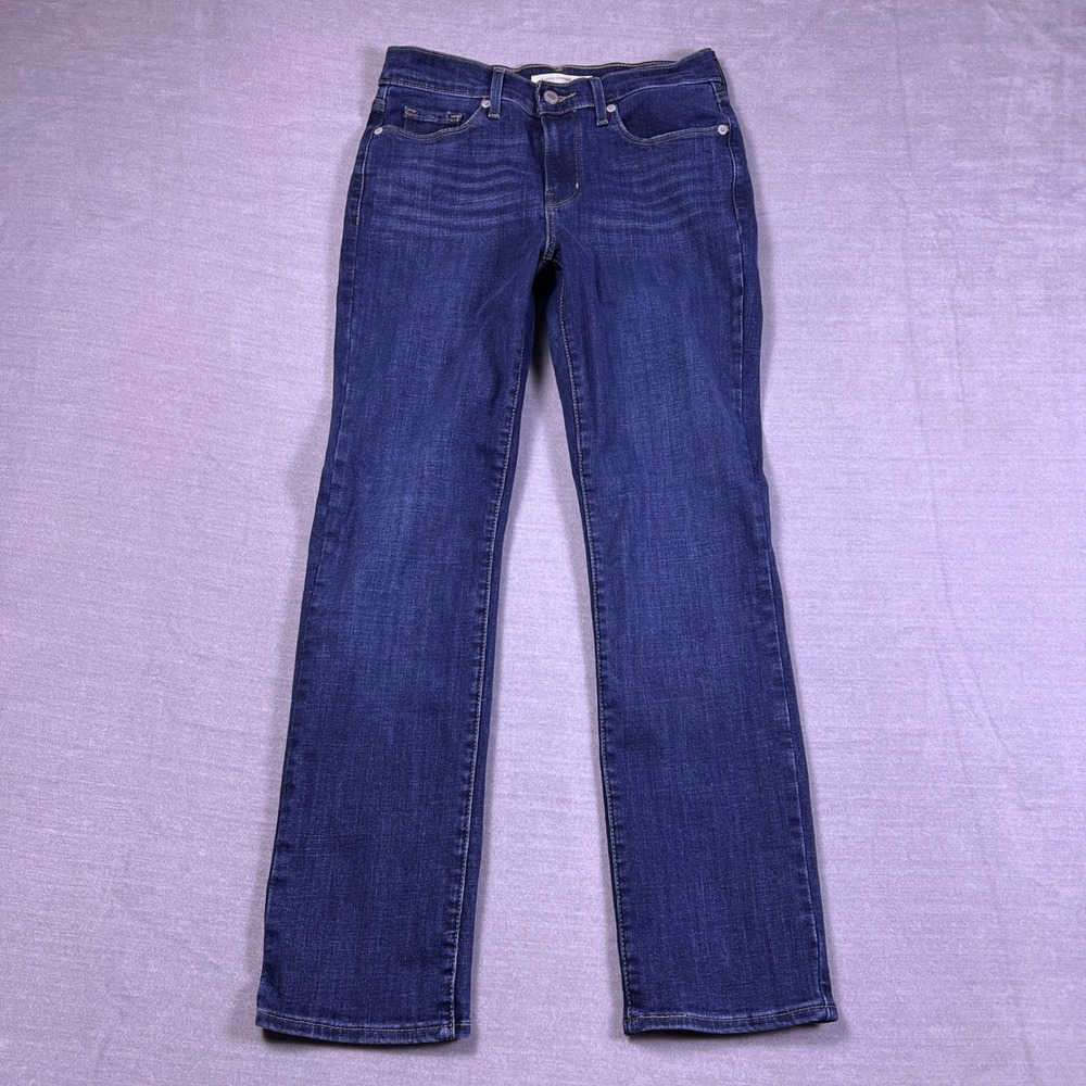 Levi's Classic Straight Leg Mid Rise Jeans Womens 26 Dark Wash Blue Denim